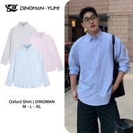 DINOMAN Unisex Long-Sleeved Plaid Oxford Shirt Oversize Form Youthful Dynamic Cool Material SM01-3