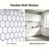 30X60CM Kitchen Wall Sticker Waterproof Bathroom Self Adhesive Wallpaper Dapur Wall Paper Kertas Din