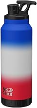 Wyld Gear Mag Bottle 44 oz (1,301 ml), Red/White/Blue - Includes Magna Lid/Cap (Magnetic Closure & C