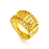 Luxury 24K Gold Plated Money Abacus Ring Men Women Size Adjustable Rings Color Preserving Jewelry With Free