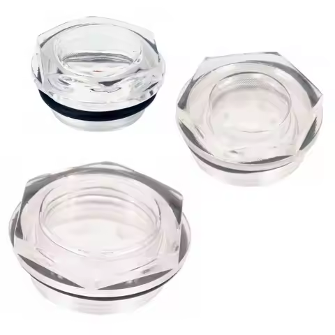 2pcs 3/8" 1/2" 3/4" 1" BSPP Male Plastic Hex Oil Level Viewer Sight Glass Window Air Compressor Gear