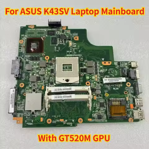 For ASUS K43SV Laptop Mainboard With GT520M GPU 1GB HM65 DDR3 Fully Tested