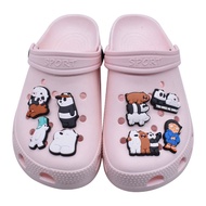 Cartoon We Bare Bears Jibbitz Bear Shoe Charms Grizzly Panda Jibits Croc Charm Anime Croc Jibbits Pin for Women Shoes Accessories Decoration