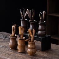 Direct Sales Ebony Tea Ceremony Six Gentlemen Wenge Five-Piece Set Tea Ceremony Set Tea Set Tea Art 