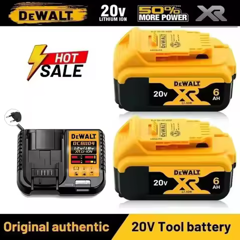 100% Genuine Dewalt 20V Battery 2AH 5AH 6AH Rechargeable Lithium Ion Battery Dewalt DCB200 DCB206 Po