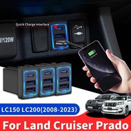 Car USB Quick Charger QC3.0 For Toyota Land Cruiser 200 Prado 150 Accessories Modified LC200 LC150 F