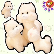 HUGGA Adorably Silly White Alpaca Plushie Toy Cute Alpaca Stuffed Doll Birthday Gift Room Decoration