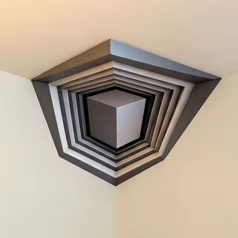 Impossible Corners 3D Art Optical Illusion Corner Wall Decal Illusionary Creative 3D Wall Art Sticke
