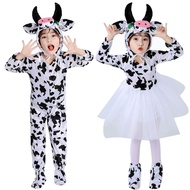 Children Animal Cow Costume Kindergarten Pastoral Song Calf Dance Costume Cartoon Cow Baby Flower Co