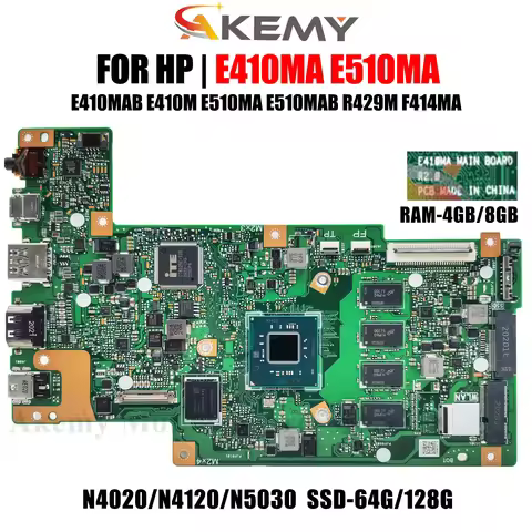 AKEMY E410MA For ASUS E410M E410MAB R429M F414MA E510MA Laptop Motherboard N4020/N4120 N5030 4GB/8GB