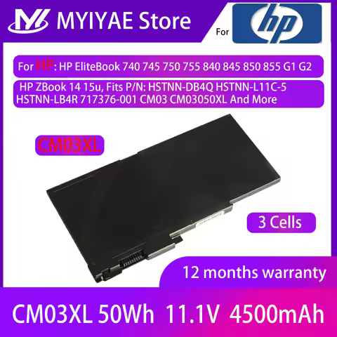 CM03 CM03XL Laptop Battery For HP EliteBook 840 845 850 855 740 745 750 755 G1 G2 Series Notebook HP