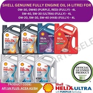 SHELL GENUINE FULLY SYNTHETIC ENGINE OIL (4L) - 0W30, 0W40 (PURPLE, RED) / 5W40, 5W30 (ULTRA) / 0W20