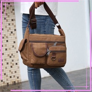 1 Pc Shoulder Bag Crossbody Bag Men'S Leisure Bag Canvas Men'S Shoulder Bag Large Capacity Multi-Lay