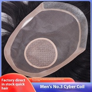 3# Net 100% Human Hair No knots Silk Top Natural Looking Straight Wig Remy Human Natural Hair Men To