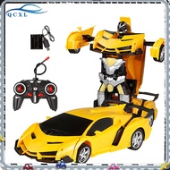 QCXL 1:18 Remote Control Transforming Car One-button Deformation Robot Cars Toys For 3-11 Years Old Kids As Gifts