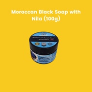 Moroccan Black Soap with Nila (100g) by Safa' Organix