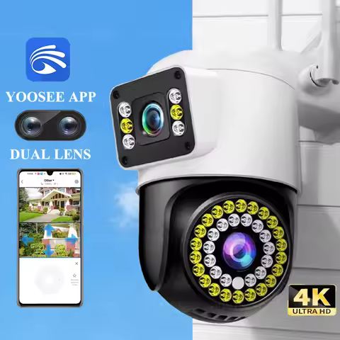 Yoosee 4K 8MP Dual Lens Dual Screens Color Night Vision Auto Tracking Two Way Audio Outdoor Waterpro