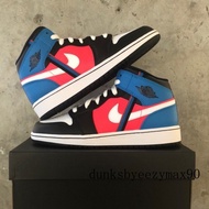 Air a/j 1 Mid GS Black Red Blue CV4891-001