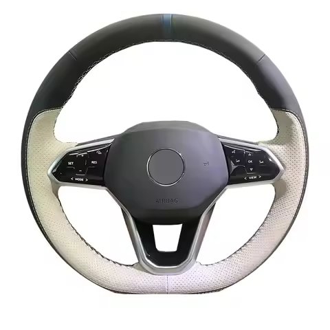 Customized Car Steering Wheel Cover For Volkswagen ID3 ID4 Crozz ID6X ID4X Touareg Sew By Hand 3 Aux