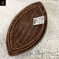 Natural Color Leaf-Shaped Imitation Rattan Basket for Fruits - Environmentally Friendly Decorative I