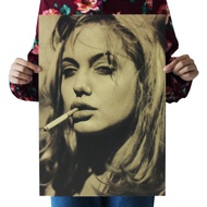 A291 Angelina Jolie Retro Kraft Paper Poster Indoor Children's Room Living Room Wall Decoration Painting
