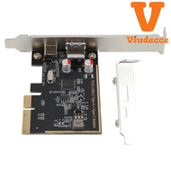 [jss6053]PCIE USB 3.2 GEN2 10G + Type C 10G Adapter PCI Express X4 Expansion Card Riser ASM1142 Chip