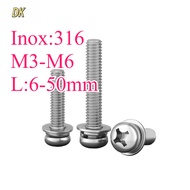 316 Stainless Steel Round Head Cross Three Combination M3/M4/M5/M6 【DK-C2】