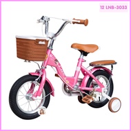 🌈รุ่นใหม่🌈 จักรยานเด็ก 12นิ้ว วินเทจ เก่าญี่ปุ่น LNB 3033 เบาะท้ายนิ่ม มีกระดิ่ง รถจักรยานเด็ก รถจักรยาน