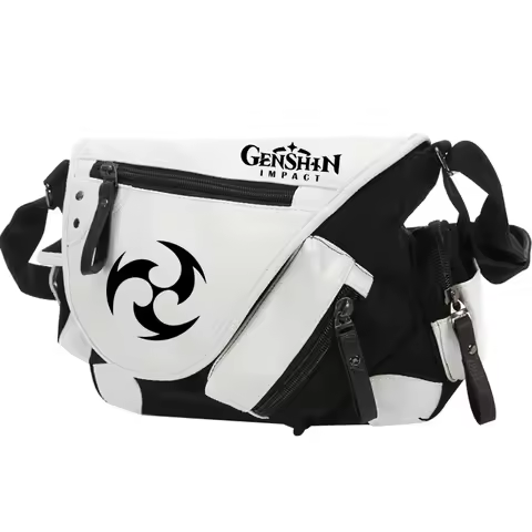 Anime Genshin Impact Canvas Messager Handbag Casual Zipper Shoulder Bag Crossbody Schoolbags Messeng