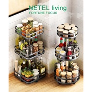 ❣℡✈Netel360° Spice Rack Rotatable Kitchen Seasoning Storage Rack