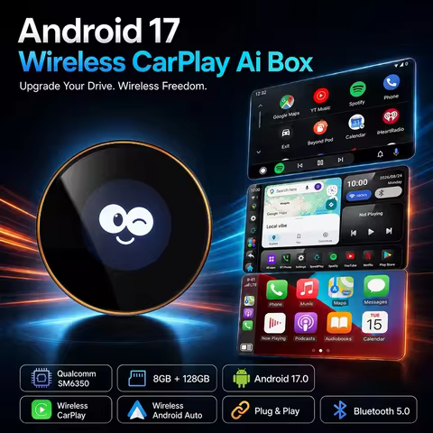 Touchable Android 17 CarRocket Android Auto Wireless CarPlay AI TV Box QCM6350 8-Core Split Screen12