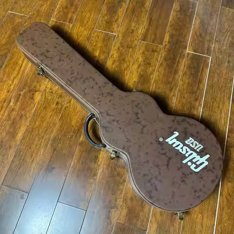 Guitar case for Les Paul guitars,Gibson LP electric guitar case, brown hard case with red lining