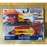 2019 Hot Wheels Team Transport Momo Porsche 962 & Fleet Flyer  #6 + Protector