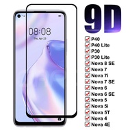 9D Full Cover Tempered Glass For Huawei Nova 8 7 Pro 6 SE 7i 5 5i 5T Glass Screen Protector P40 Lite E Y5P Y6P Y8P Y7A Y9A Glass Film