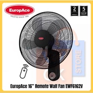 EuropAce 16" Wall Fan with Remote Control EWF6162V | EWF 6162V (2 Years Warranty | 5 Years Motor Warranty)