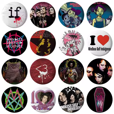 58mm New Pop FRANKENSTEIN GIRLS Badge Mindless Self Indulgence Jamie Hewlett Cartoon Brooches Seem S