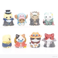 Comic 8pcs One Piece Action Figure Cat Cosplay Luffy Chopper Ace Zoro Model Dolls Toys For Kids Home Decor Kids Gift