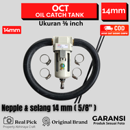 OCT 10mm 3/8 Inch Filter Uap Oli Mesin OCT Oil Cath Tank Variasi Sparepat Mobil Penampung Uap Oli Me