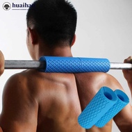 HUAIHAO 2PCS Dumbbell and Barbell Grip Sleeve Thickened Anti-Slip Silicone Handle Cover Fitness Equi