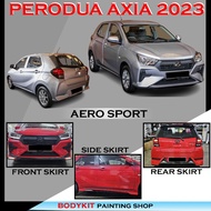 PERODUA AXIA 2023 AERO SPORT STYLE FULLSET SKIRTING(FRONT SKIRT ,SIDE SKIRT,REAR SKIRT)MATERIAL ABS 