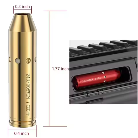 Tactical Red Laser Bore Sighter .243 308 Hunting Laser Collimator Red Dot Boresighters With Battery 