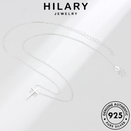 HILARY JEWELRY Perempuan Korean Necklace Simple Original Accessories 純銀項鏈 925 Silver Sterling For Rantai Chain Perak Leher Pendant Cross Women N108