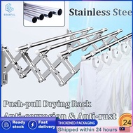 【Ready stock】1M-2M 3/4/5 Bar Stainless Steel Retractable Wall Mounted Clothes Hanger Ampaian Baju Re