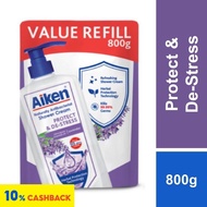 Aiken Antibacterial Shower Cream Pouch Protect & De-Stress (800g)