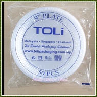 TOLI PP Plate 7 / 9 / 10 Inch / Pinggan Plastik Pakai Buang / Pinggan Transparent / Plastic Plate / 