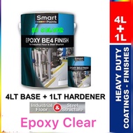 4L + 1L Smart Paint Clear Epoxy  BE4 Epoxy Clear Finish Floor Paint Floor Coating Industrial Cat Epoxy Lantai Heavy Duty