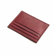 Leather Card Holder / Wallet / Card Organiser in Red burgundy