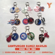 GANTUNGAN Acrylic NBA Team Keychain - Unique Keychan Souvenir Keychain