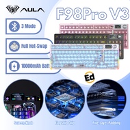 AULA F98Pro V3 Mechanical Keyboard Three Mode HotSwap RGB 99-Keys RGB Transparent Keycap Wired Bluet