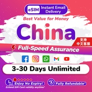China eSIM Pro 3-30Days Daily 500MB/800MB/1GB/2GB Unlimited 4G Data | High Speed China Travel Data SIM Card